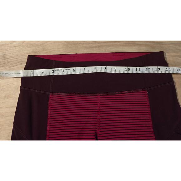 Lululemon Hop To It Crop sz 6 Bordeaux Drama / Hyper Stripe Bumble Berry - Picture 5 of 5